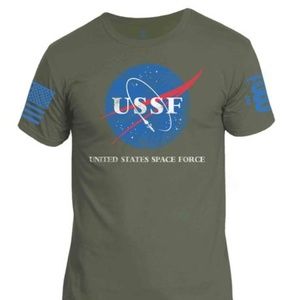 United States Space Mens Cotton Crew Neck T Shirt